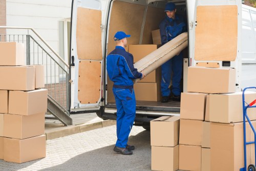 Furniture pick-up service for a Monken Hadley home with bulky items ready for collection