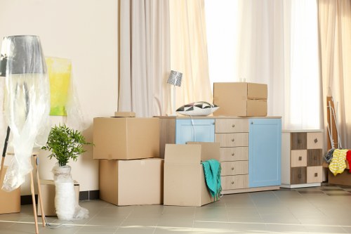 Removal van prepared for a local house move in Monken Hadley