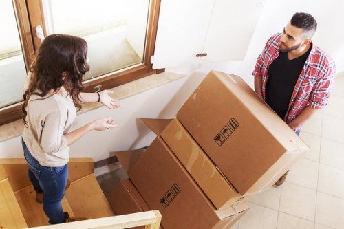 Removal team planning access and parking for Monken Hadley home moves