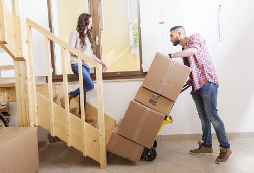 Furniture being loaded into a removal van for a Monken Hadley move