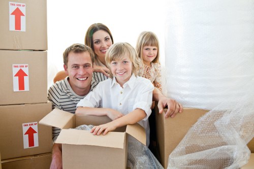 Moving boxes and household items for a Monken Hadley relocation