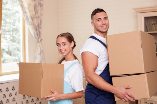 Packed boxes and furniture ready for a local house move